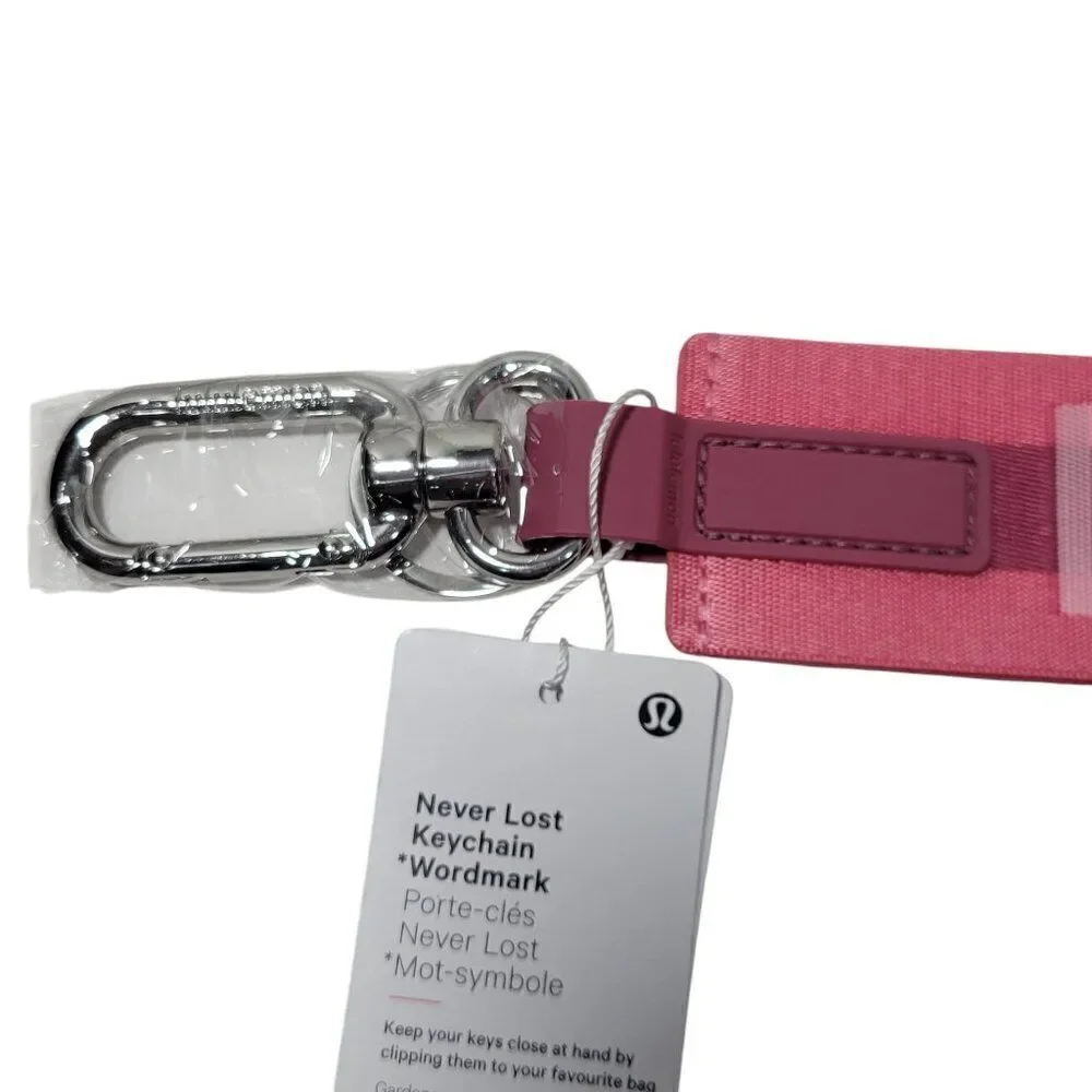 Lululemon‎ Never Lost Keychain Wordmark Sakura Pink Mauve 1.7